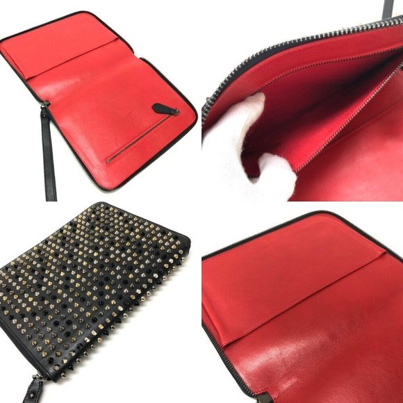 CHRISTIAN LOUBOUTIN Spike Studs Leather Zip Around iPad Case - Picture 14 of 16